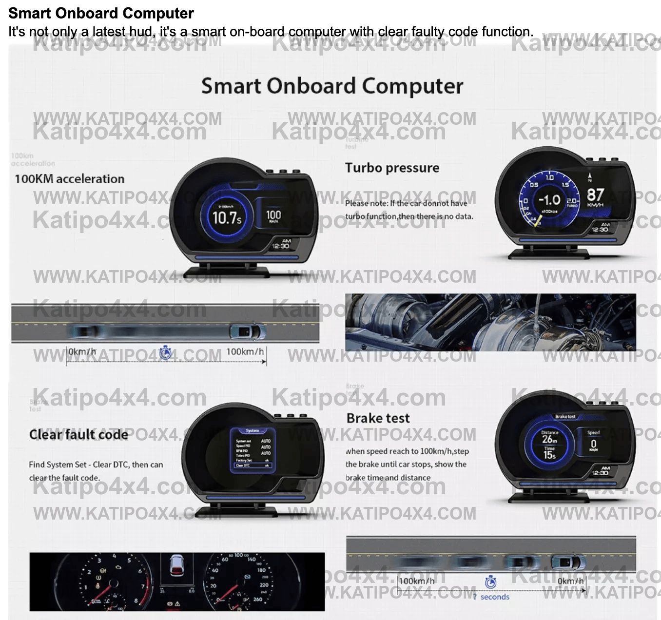 OBD2+GPS Smart Car HUD Gauge Digital Odometer, Turbo boost, Oil Temp & More