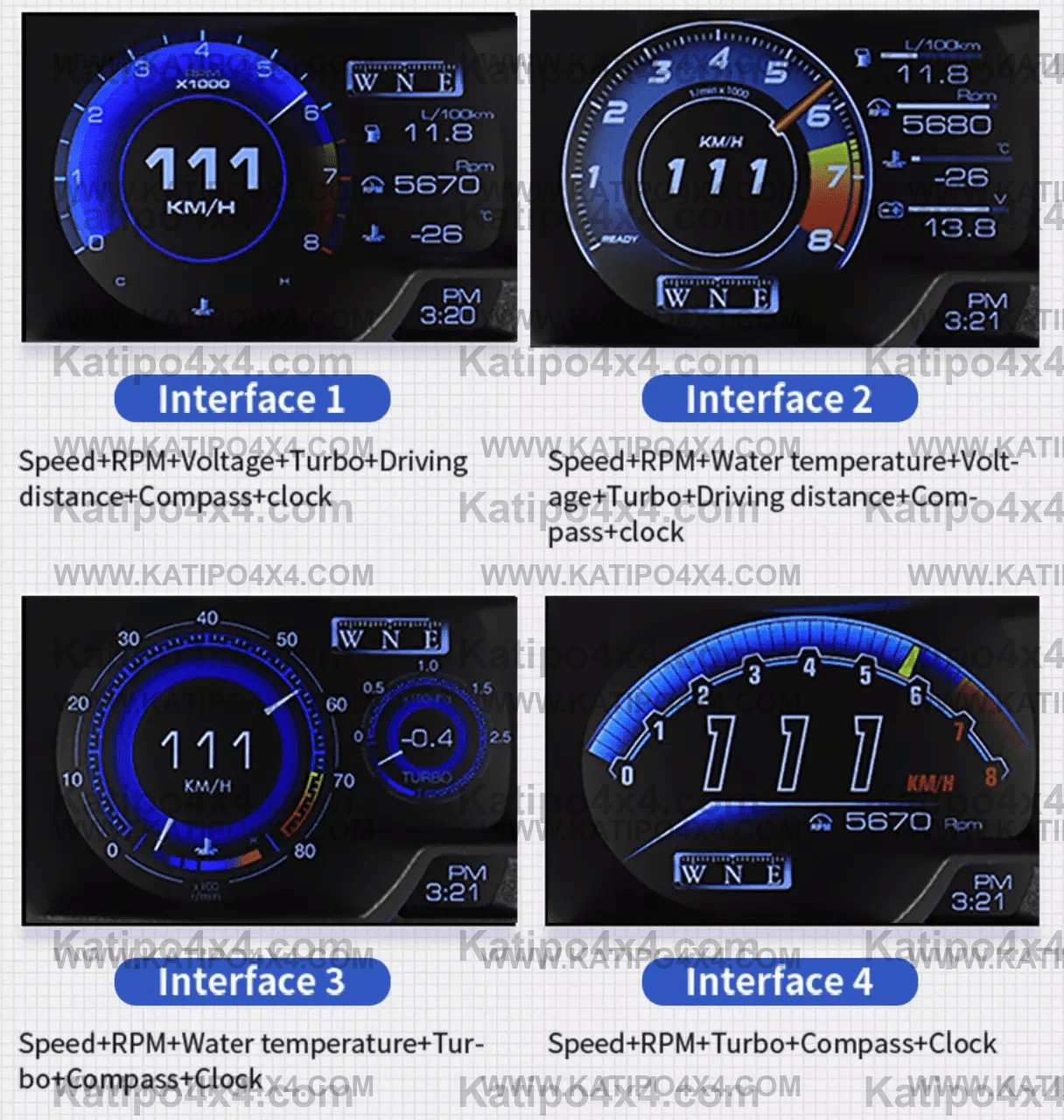OBD2+GPS Smart Car HUD Gauge Digital Odometer, Turbo boost, Oil Temp & More