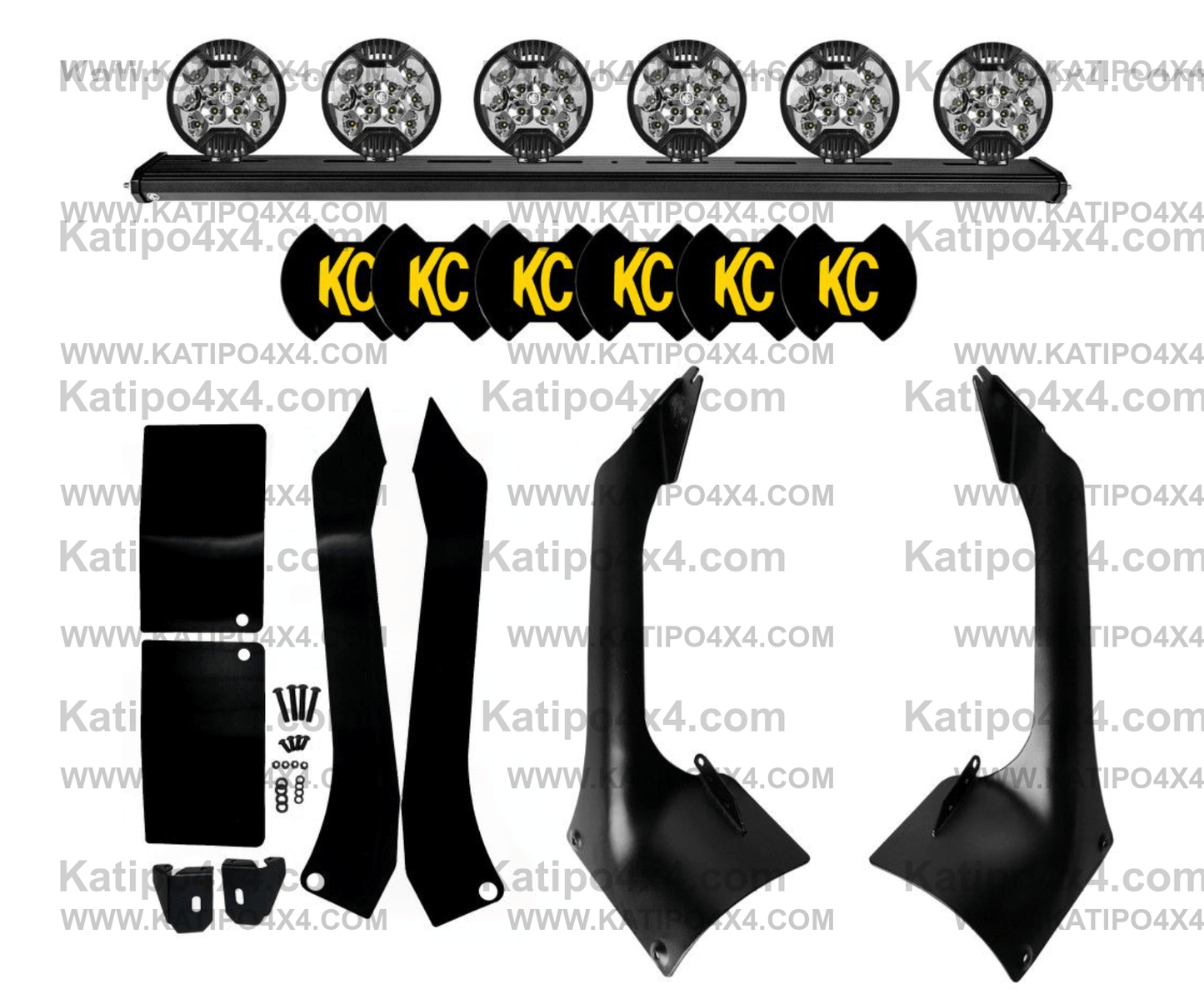 50" KC Xross Bar - Overhead - SlimLite LED - 6-Light System - 300W Spot Beam - 18-23 Jeep JL / JT