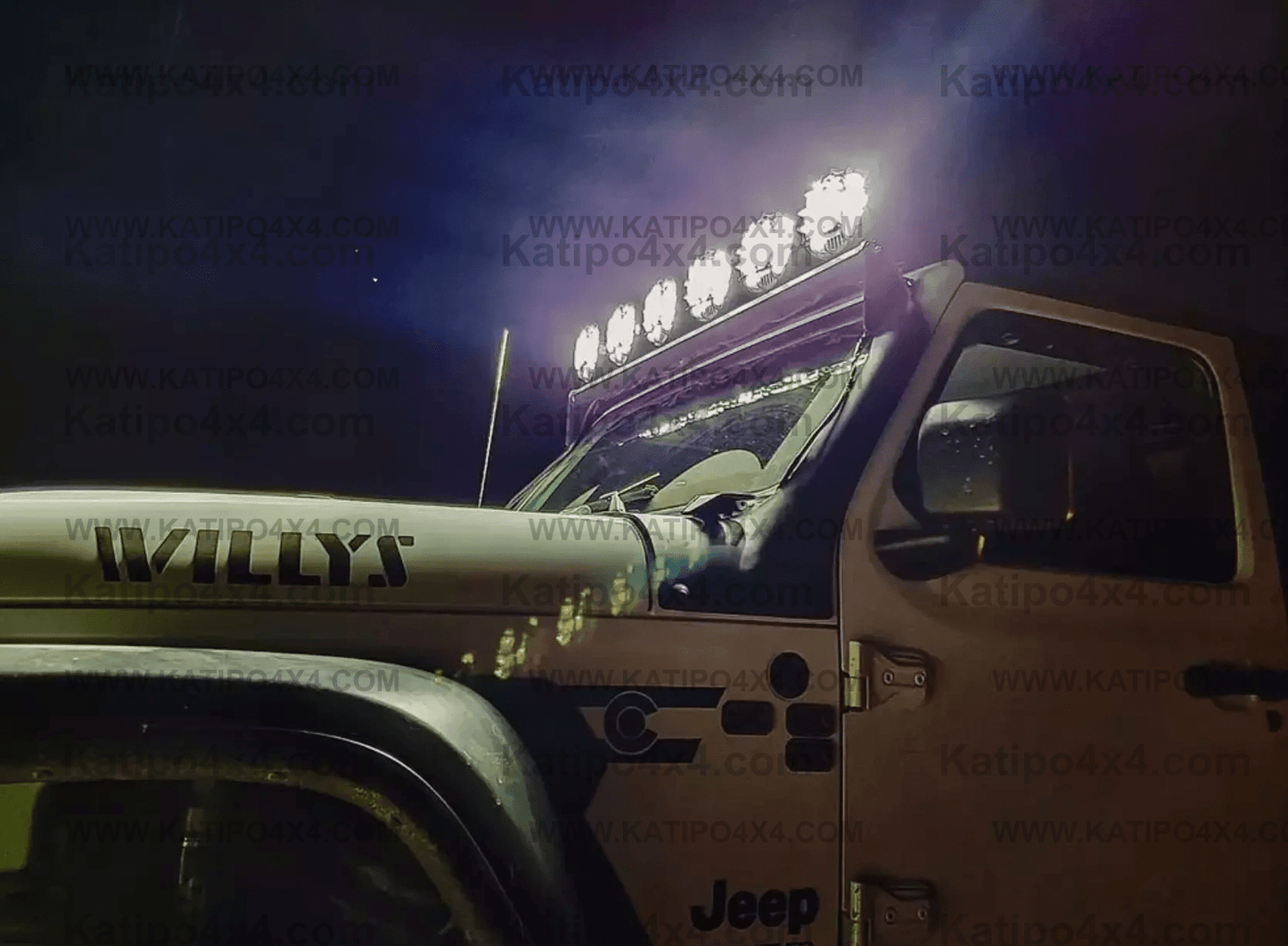 50" KC Xross Bar - Overhead - SlimLite LED - 6-Light System - 300W Spot Beam - 18-23 Jeep JL / JT