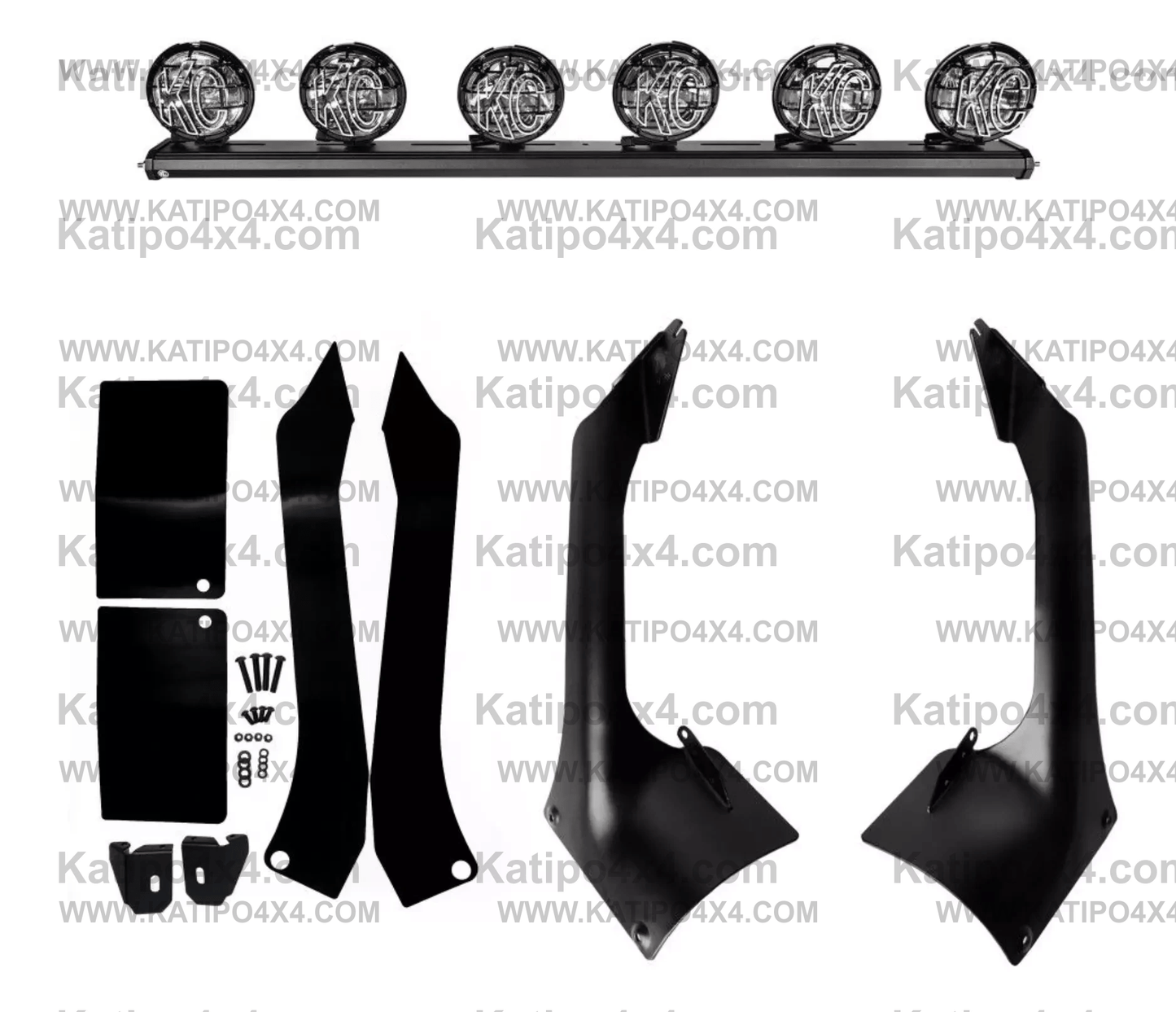 50" KC Xross Bar - Overhead - Apollo Pro Halogen - 6-Light System - 600W Combo Beam - 18-23 Jeep JL / JT