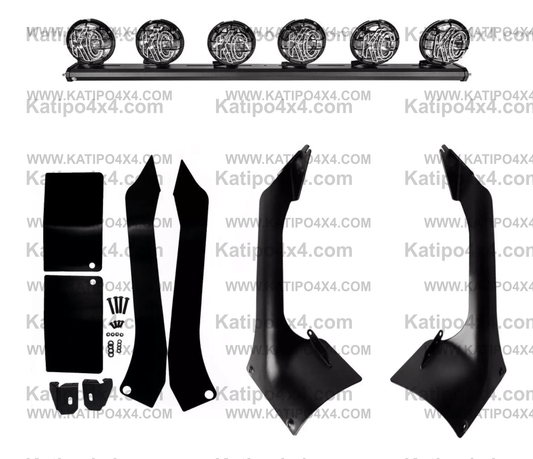 50" KC Xross Bar - Overhead - Apollo Pro Halogen - 6-Light System - 600W Combo Beam - 18-23 Jeep JL / JT