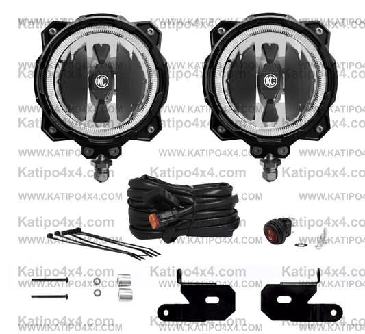 6" Pro6 Gravity® LED - Pillar Mount - 2-Light System - SAE/ECE - 20W Driving Beam - 18-23 Jeep JL/JT/4xe