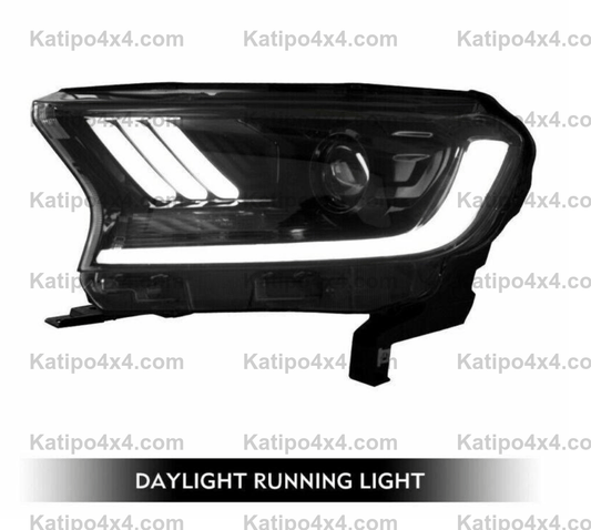 FULL BLACK - MUSTANG STYLE - PX2 & PX3 LED HEADLIGHTS  (2015-2022)
