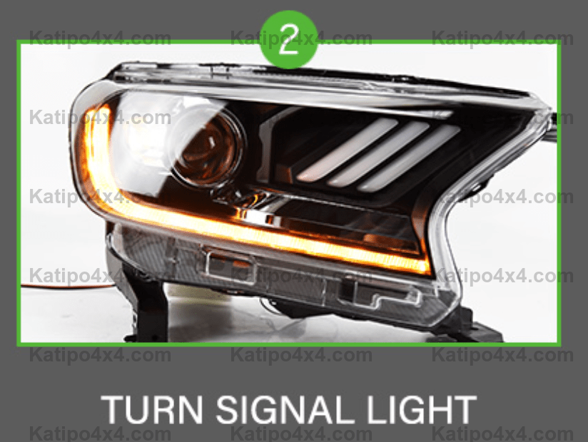 FULL BLACK - MUSTANG STYLE - PX2 & PX3 LED HEADLIGHTS  (2015-2022)