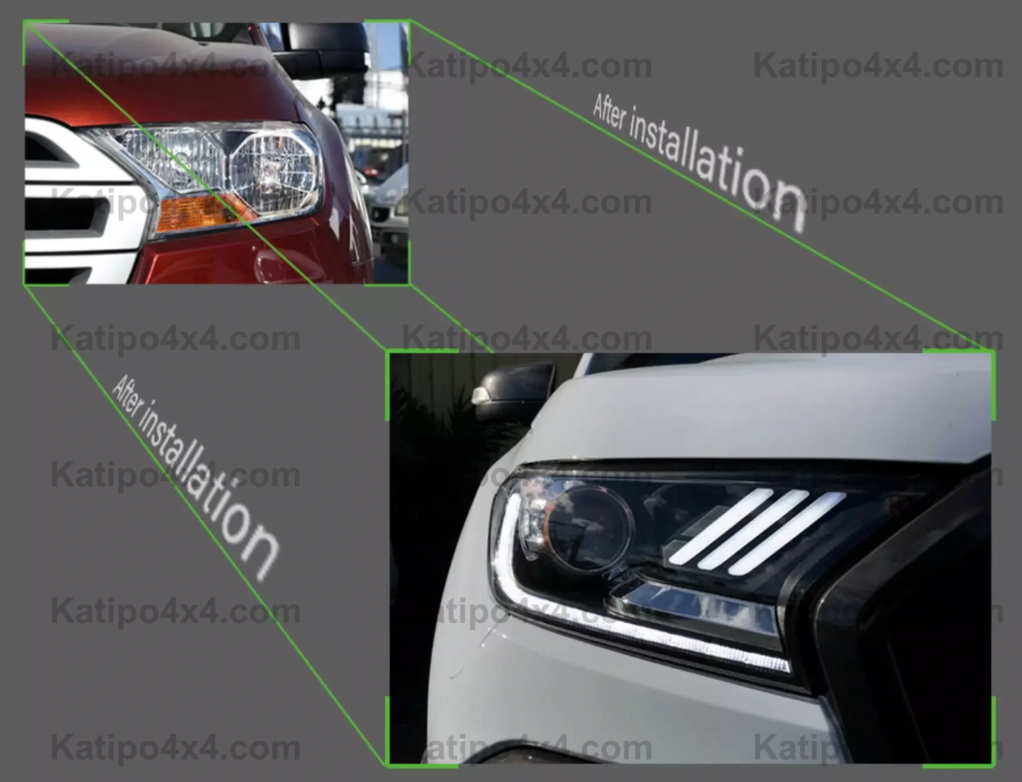 FULL BLACK - MUSTANG STYLE - PX2 & PX3 LED HEADLIGHTS  (2015-2022)
