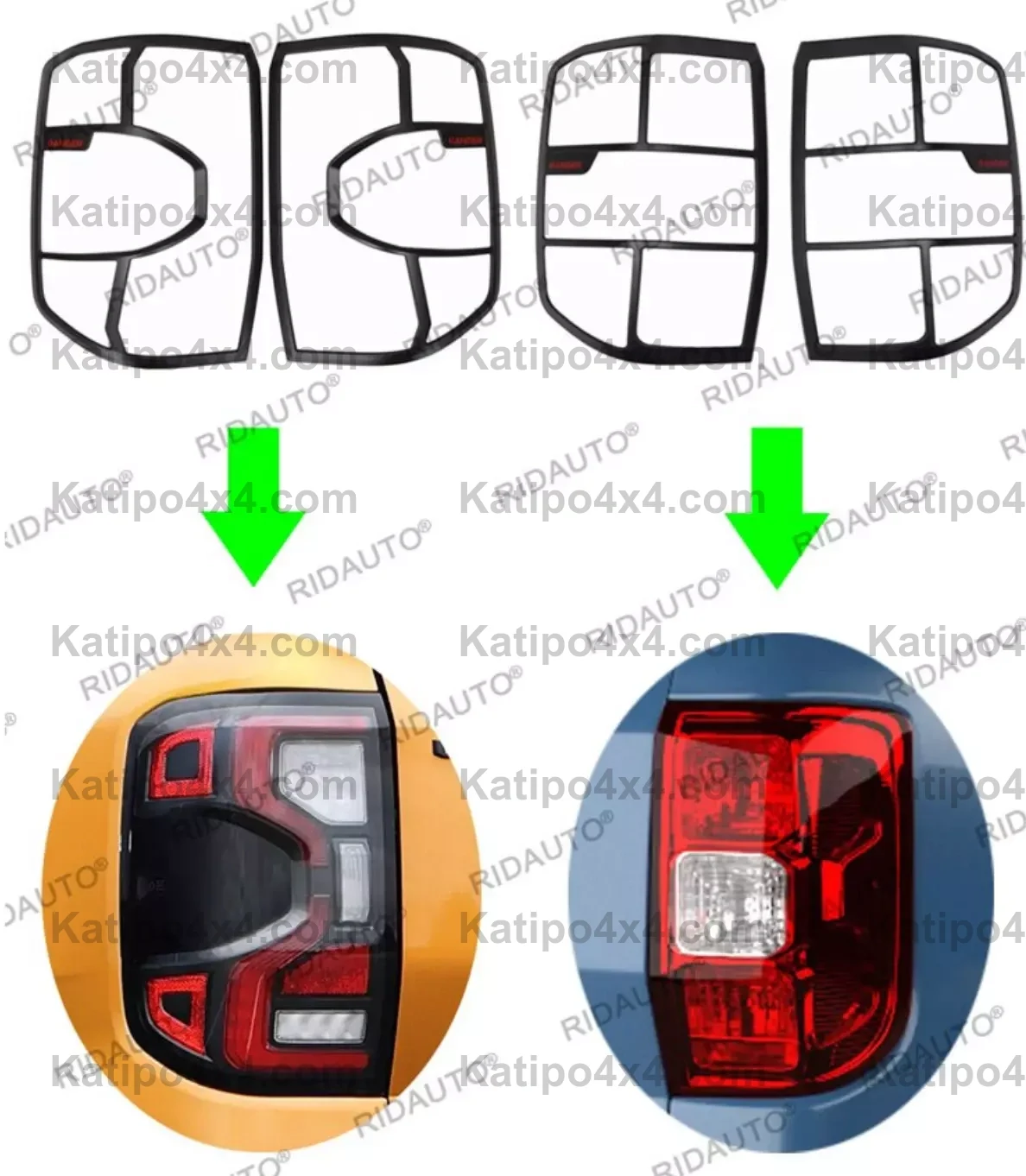 NEXT-GEN Ford Ranger Blackout REAR LIGHTS Trim