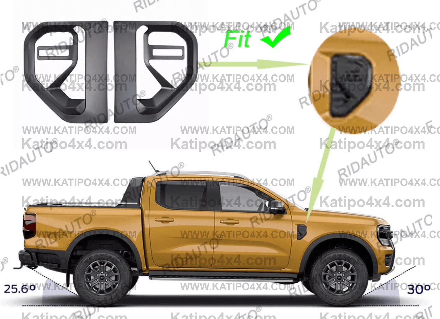 NEXT-GEN Ford Ranger Blackout SIDE AIR VENT Trim