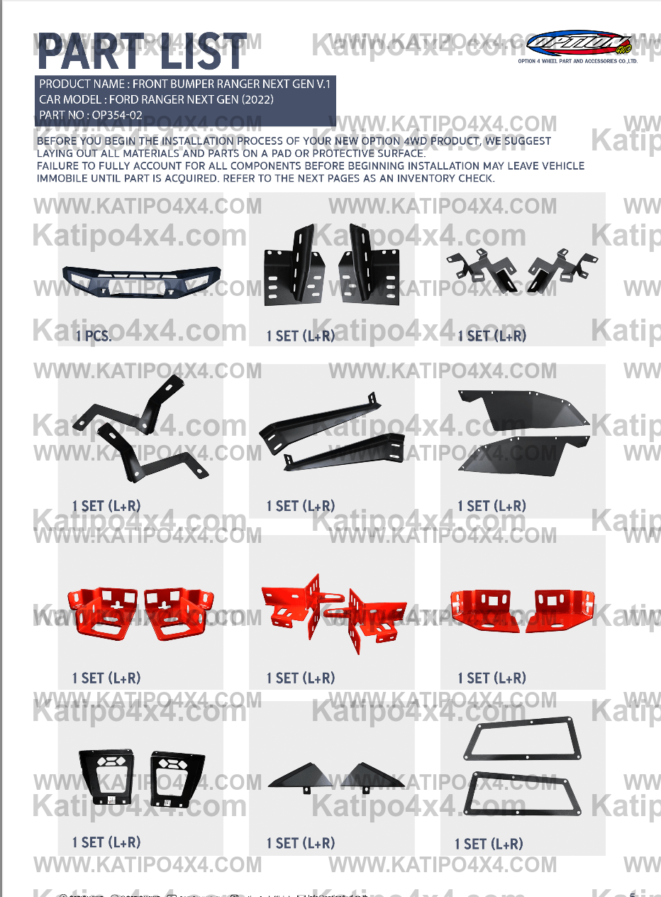 NEXT-GEN 2022+ OP-V1 FRONT WINCH BAR  - FORD RANGER & EVEREST ( IN STOCK NOW )
