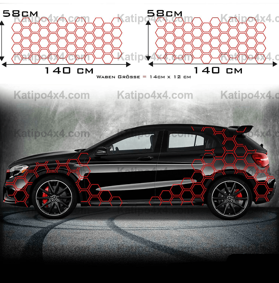 Honeycomb Side Sticker Rear Fender Sticker Car Sticker Suitable for any vehicle vinyl car wrap side graphic sticker decal