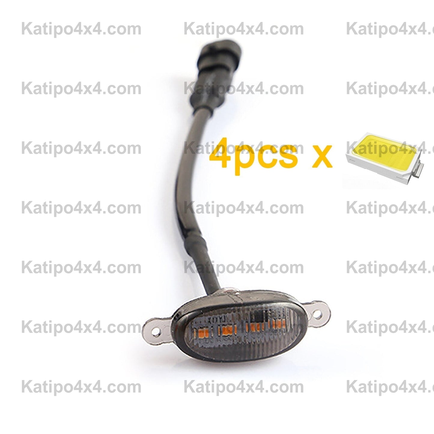 LED Grille Light Universal Car Smoked Amber White 4LED Grill Light ( FREE WORLDWIDE SHIPPING )