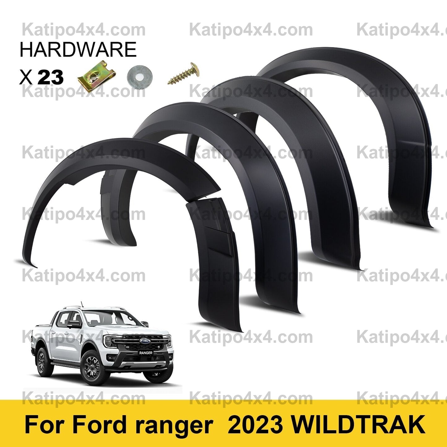 Fender Flares For Ford Ranger T9 2023+ NEXT-GEN WILDTRAK SPORT XLT XLS XL