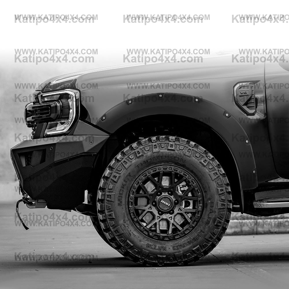 Bolt Style Fender Flares  For Ford Ranger 2023+ Next-Gen WILDTRAK SPORT XLT XLS XL With Front Bulbar 4''