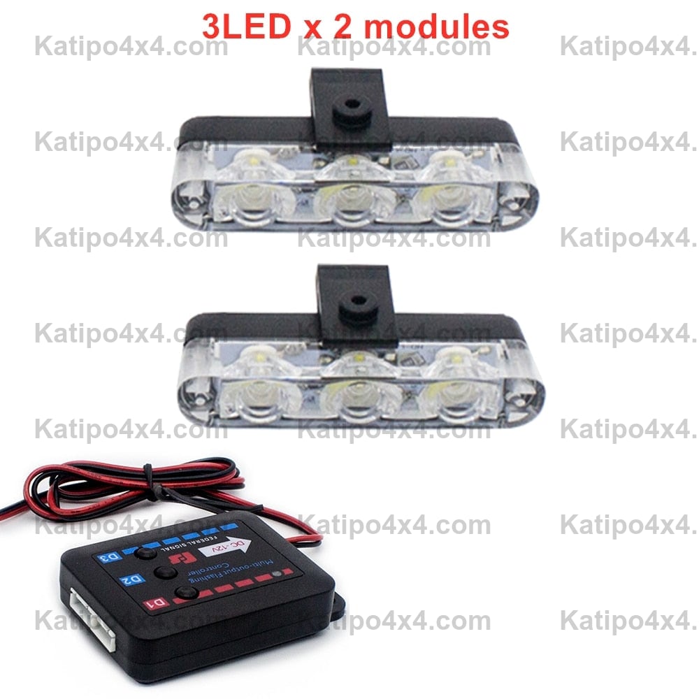 3 LED Car Front Grille Strobe Lights Flash Warning Lamp Red Blue Yellow Rescue Vehicle Emergency Flasher Signal Lighting ( FREE WORLDWIDE SHIPPING )