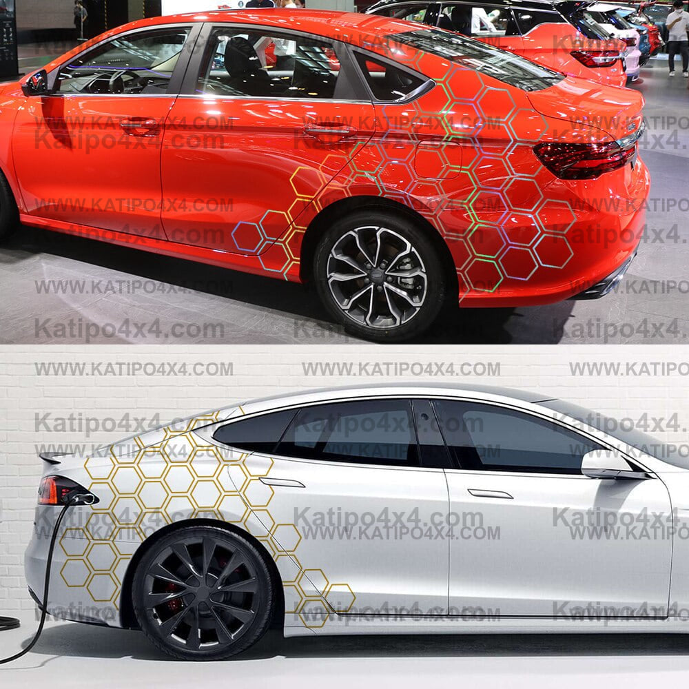 Car Graphics Honeycomb Open Style Sticker Auto Decor Tuning Car Side Sticker
