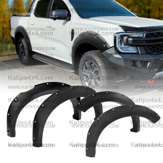 Bolt Style Fender Flares  For Ford Ranger 2023+ Next-Gen WILDTRAK SPORT XLT XLS XL With Front Bulbar 4''